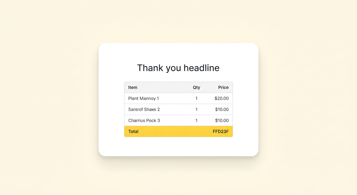 Receipt email template
